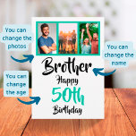 50th birthday brother photo collage Card<br><div class="desc">🌶️ Put a smile on a face with this awesome 50th birthday brother photo collage card. - Simply click to personalise this design 🔥 My promises - This design is unique and is designed with you in mind 🙏 Thank you for supporting my small business - If you would like...</div>