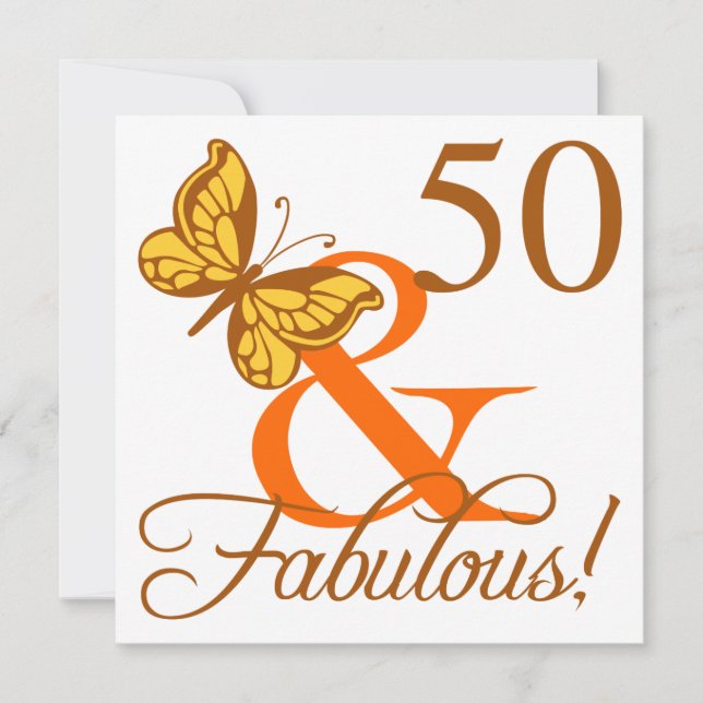50th Birthday Butterfly Card (Front)