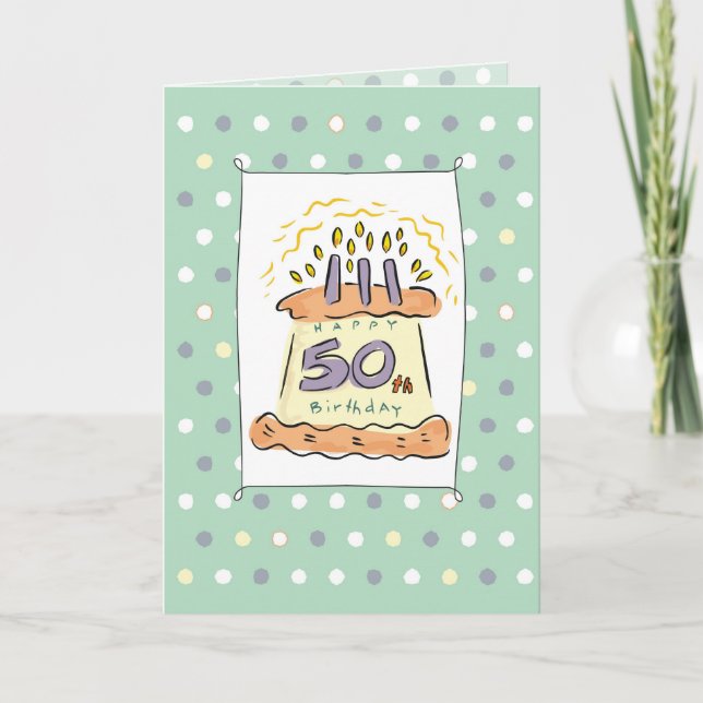 50th Birthday Cake Card (Front)