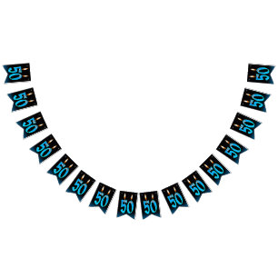 50th birthday candles with eyeballs bunting 