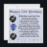 50th Birthday Card -  Brother<br><div class="desc">A great card for  a brother on his 50th birthday.</div>