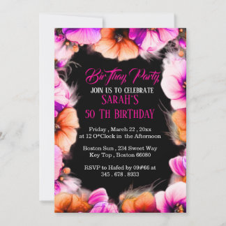 50th Birthday Card for Her | Wildflower Watercolor
