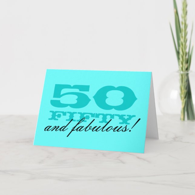 50th Birthday card for women | 50 and fabulous! (Front)