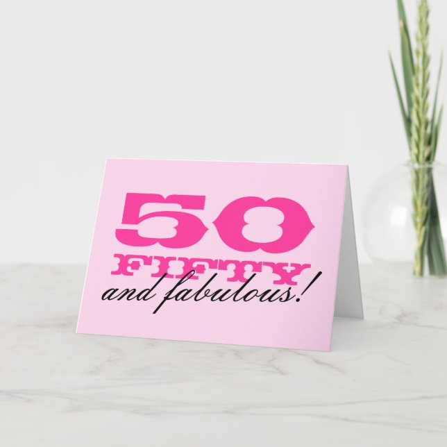 50th Birthday card for women | 50 and fabulous! (Front)