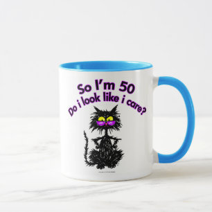 50th Birthday Cat Gifts Mug