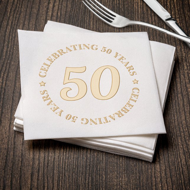 50th Birthday Celebrating 50 Years Gold Fifty  Foil Napkins (50th Birthday Celebrating 50 Years Gold Fifty Foil Napkins
)