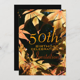 50th Birthday Celebration Autumn Custom Invitation