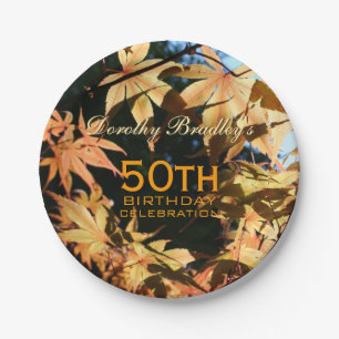 50th Birthday Celebration Autumn Custom P. Plates