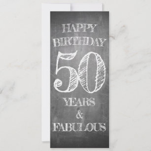 50th Birthday Chalkboard Style Greeting