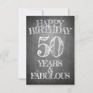 50th Birthday Chalkboard Style Greeting