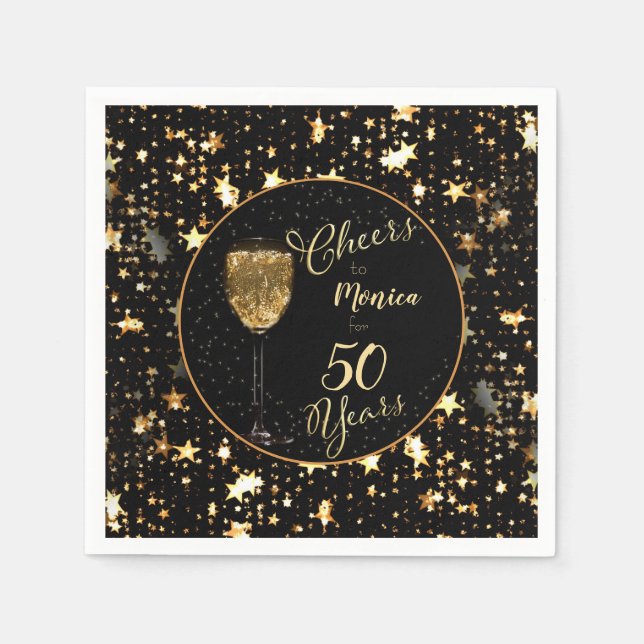 50th Birthday Cheers for the Years Napkin (Front)