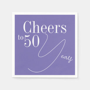 50th Birthday Cheers to 50 Years Purple Party Napkin