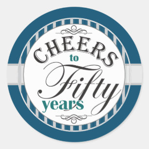 50th Birthday Cheers to Fifty Years Classic Round Sticker