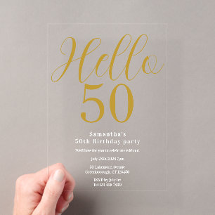 50th Birthday Chic Birthday Acrylic Invitations