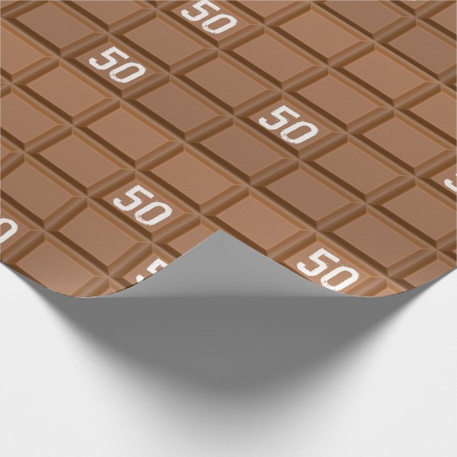 50th Birthday Chocolate Candy Bar Wrapping Paper (Corner)