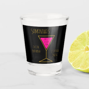 50th Birthday Cocktail Black Gold Party Favour Shot Glass