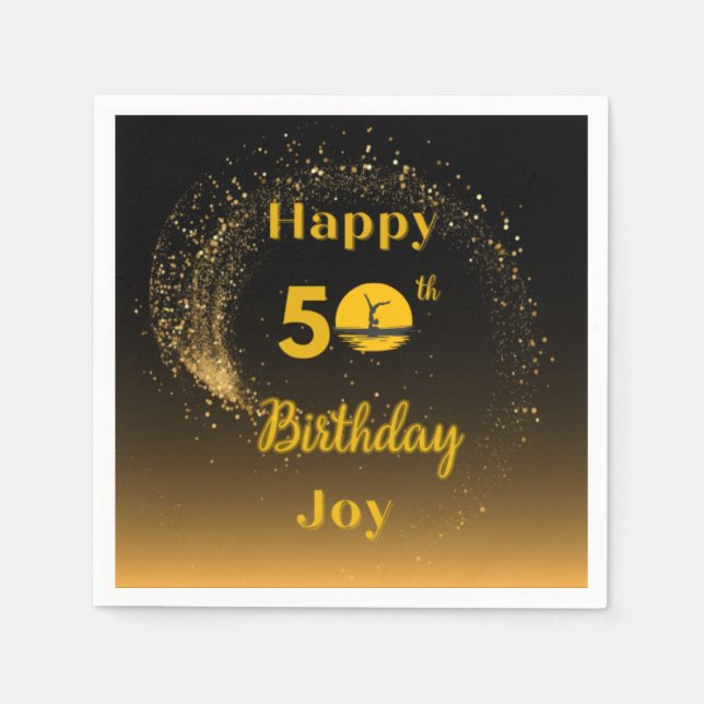 50th Birthday Cocktail Napkin (Front)