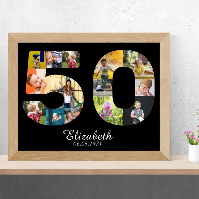 50th Birthday Create Your Own Multi Photo Poster (Creator Uploaded)