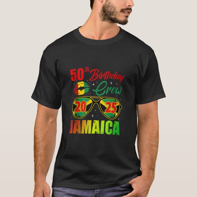 50th Birthday Crew Jamaica Party 2025 Birthday Tri T-Shirt (Front)