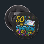 50th Birthday Cruise B-Day Party Button Bottle Opener<br><div class="desc">50th Birthday Cruise B-Day Party Funny design Gift Button Bottle Opener Classic Collection.</div>