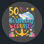 50th Birthday Cruise B-Day Party Classic Round Sticker<br><div class="desc">50th Birthday Cruise B-Day Party Funny design Gift Classic Round Stickers Classic Collection.</div>
