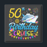 50th Birthday Cruise B-Day Party Square Magnet<br><div class="desc">50th Birthday Cruise B-Day Party Funny design Gift Square Magnet Classic Collection.</div>