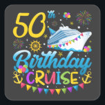 50th Birthday Cruise B-Day Party Square Sticker<br><div class="desc">50th Birthday Cruise B-Day Party Funny design Gift Square Sticker Classic Collection.</div>
