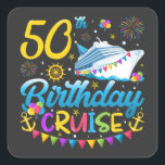 50th Birthday Cruise B-Day Party Square Sticker<br><div class="desc">50th Birthday Cruise B-Day Party Funny design Gift Square Sticker Classic Collection.</div>