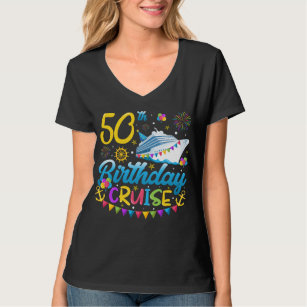 50th Birthday Cruise B-Day Party Women V-Neck T-Shirt
