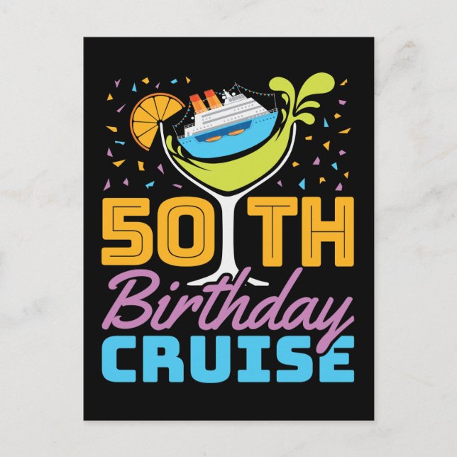 50th Birthday Cruise Postcard (Front)