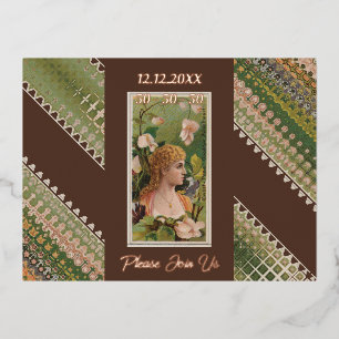 50th Birthday Custom Invitation Floral Beauties 50