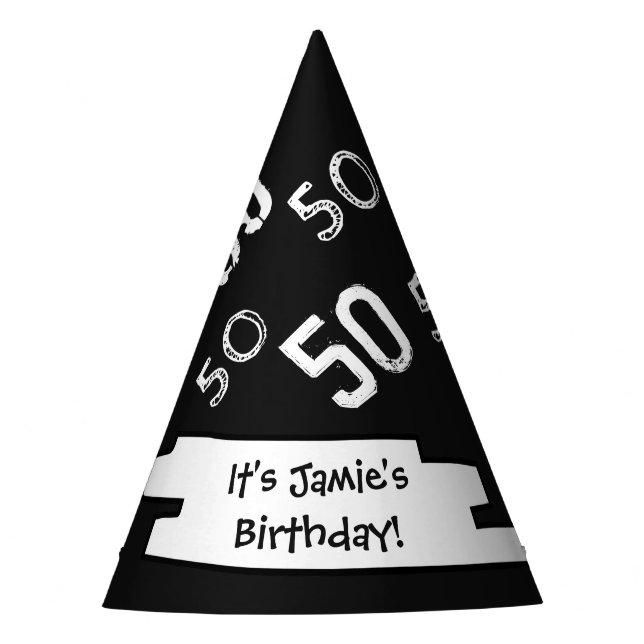 50th Birthday Custom Paper Party Hat (Front)