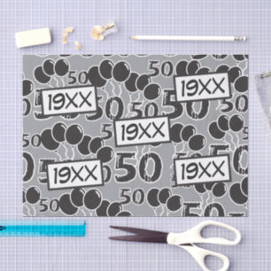 50th Birthday Customise Birth Year Template Tissue Paper