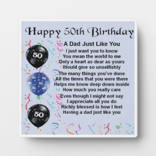 50th Birthday Dad Poem Plaque