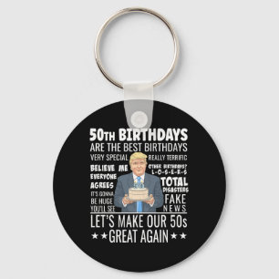 50th Birthday Design - Funny Politigovernment Key Ring
