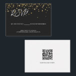 50th birthday Email RSVP Gold confetti QR code Enclosure Card<br><div class="desc">Streamline your 50th birthday party management process with the Gold confetti on black Modern Typography Email Response with Instantly Generated QR Code printed gold script RSVP Enclosure Card Template. This innovative and user-friendly solution combines a clean and modern typography design with the convenience of an instantly generated QR code, simplifying...</div>