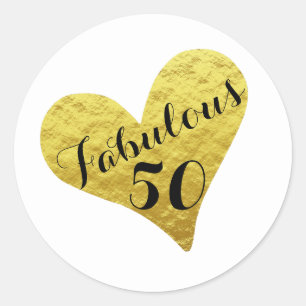 50th Birthday Fabulous 50 Gold Envelope Seal