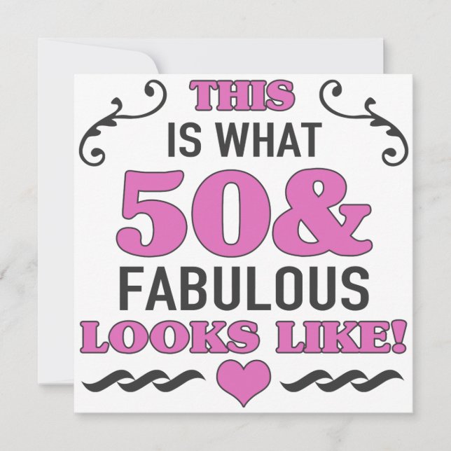 50th Birthday Fabulous Card (Front)