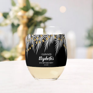 50th Birthday Favour Drinkware Set Stemless Wine Glass