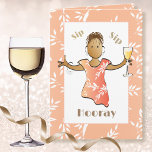 50th Birthday Female Cartoon Ethnic Funny Saying  Card<br><div class="desc">Get the party started with this cute and fun birthday card toasting that fabulous 50 year old.  Personalise with her name and a message</div>