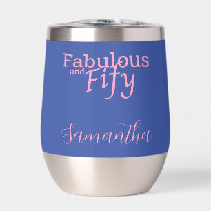 50th Birthday Fifty Fabulous Pink Blue