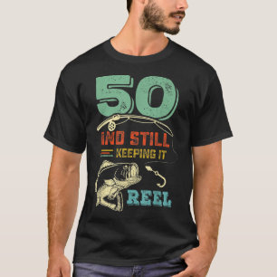 50th Birthday Fishing Turning 50 Fisherman Mens Pu T-Shirt