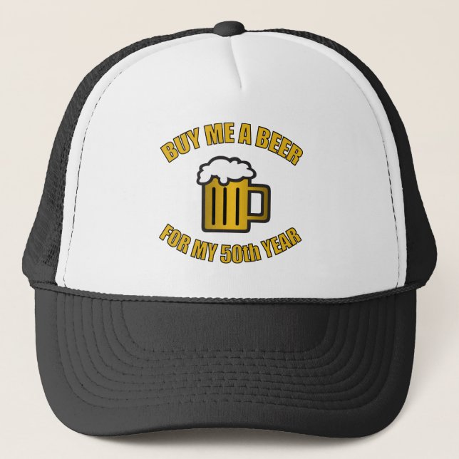 50th Birthday Funny Beer Trucker Hat (Front)