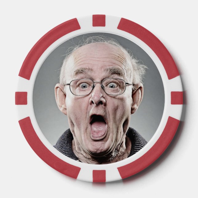 50th Birthday Funny Custom Photo Poker Chips  (Front)