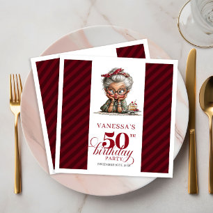 50th Birthday Funny Old Lady Napkins Table Party 