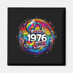 50th Birthday Gift 1976 Disco Peace Vintage Love Magnet