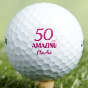 50th Birthday Gift Amzing 50 Years Elegant Pink Golf Balls