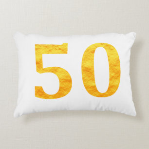 50th Birthday Gift Fifty Years Old Fiftieth Party Decorative Cushion