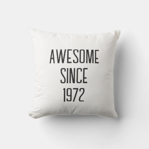 50th Birthday Gift Fifty Years Old Typography Text Cushion