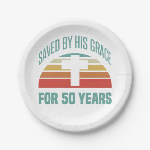 50th Birthday Gift For Christians Paper Plate